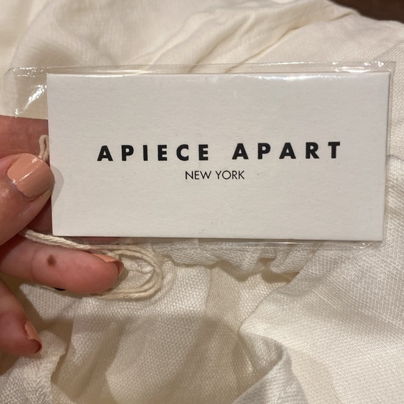 APIECE APART / NWT Cosmos Convertible Wrap Dress in cream linen SKIRT 6 - Picture 6 of 7